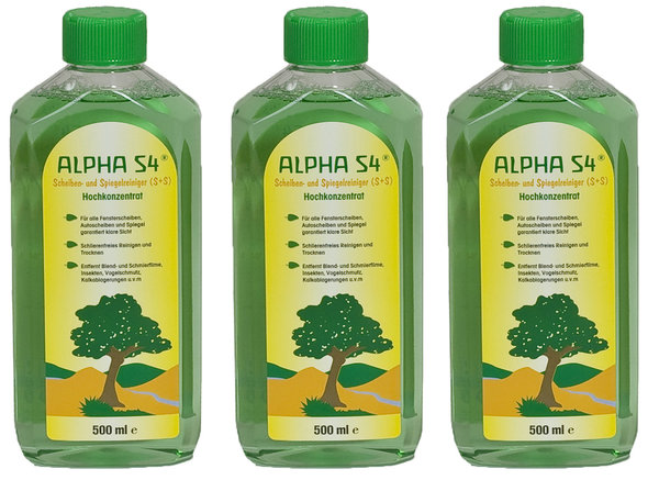3 x Alpha S4® Scheiben & Spiegelreiniger 500 ml